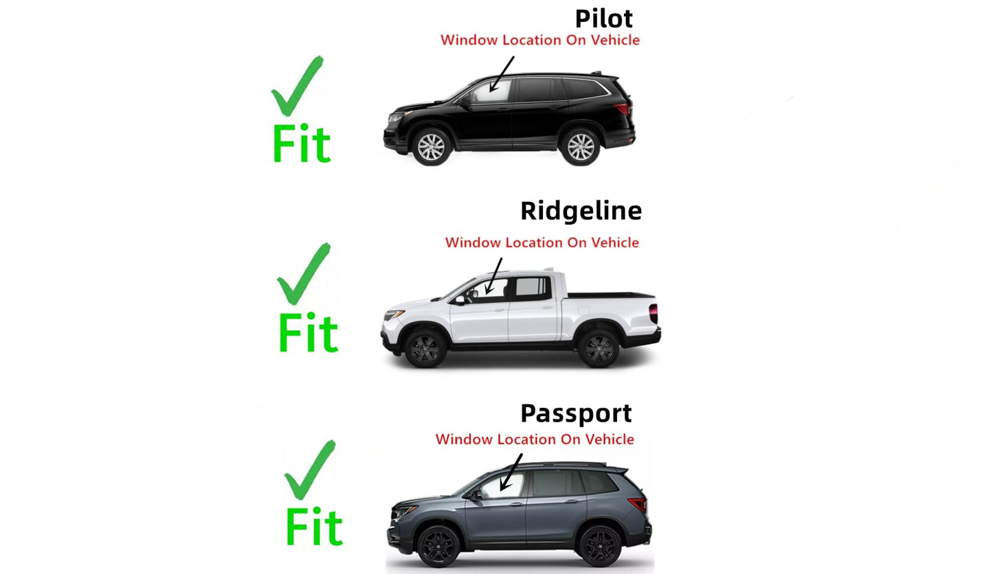 Tempered Driver Left Side Front Door Window Door Glass Compatible with Honda Pilot 2016-2022 / Ridgeline 2017-2025 / Passport 2019-2025 Models