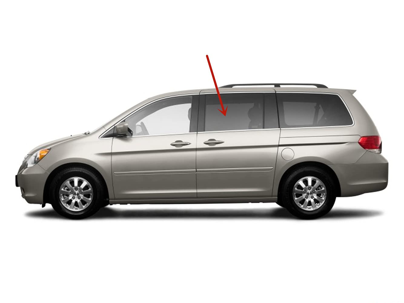 Driver Left Side Rear Sliding Cargo Door Window Door Glass Compatible with Honda Odyssey Mini Van 2005-2010 Models