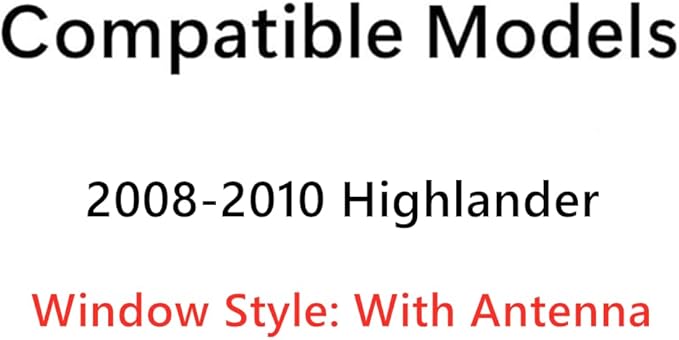 Tempered w/ Antenna Driver Left Side Quarter Window Quarter Glass Compatible with Toyota Highlander 2008-2010 Models