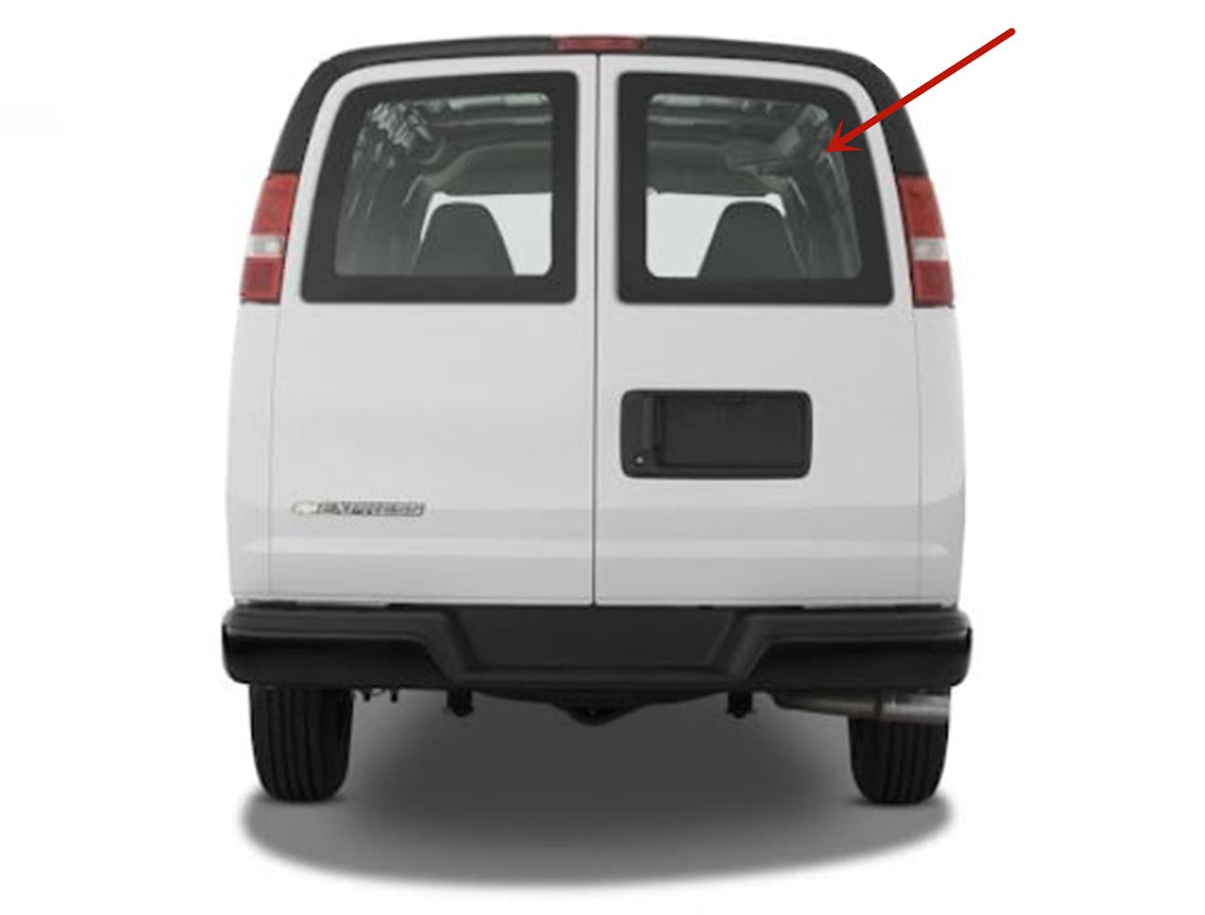 Movable Back Window Back Glass Passenger Right Side Compatible with Chevrolet Express/GMC Savana 1996-2002 Models