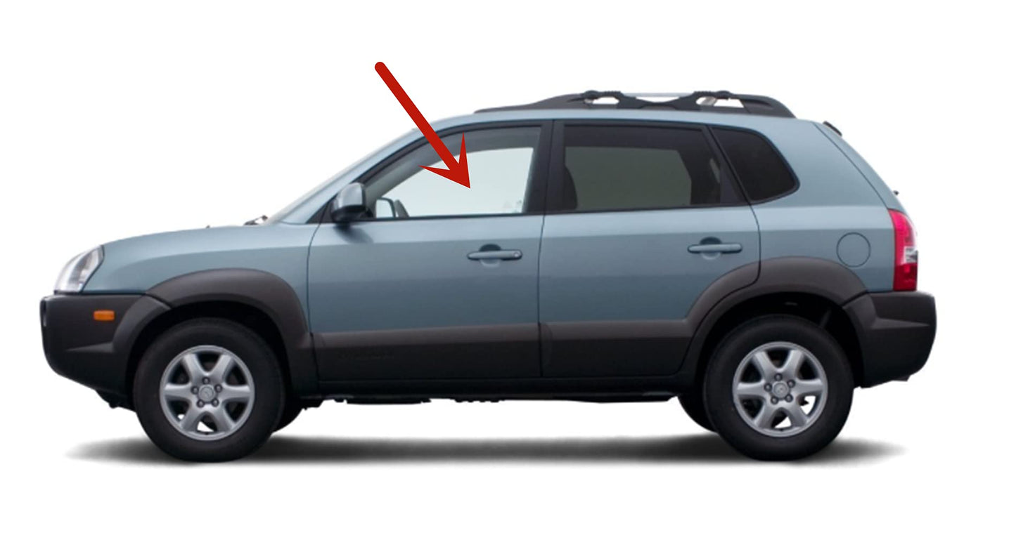 Driver Left Side Front Door Window Door Glass Compatible with Hyundai Tucson 2005-2009 Models