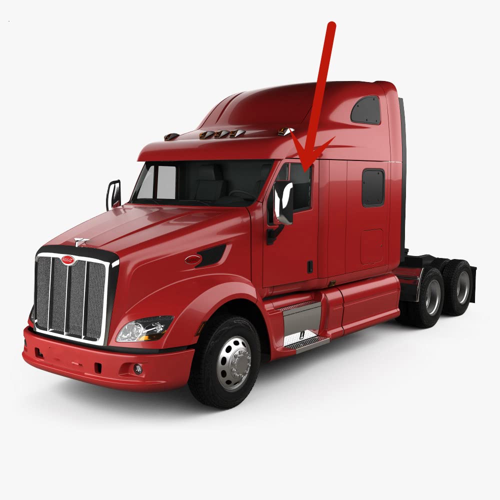 Driver Left Side Side Front Door Window Door Glass Compatible with Peterbilt 387 2000-2011 Models/587 2012-2016 Models