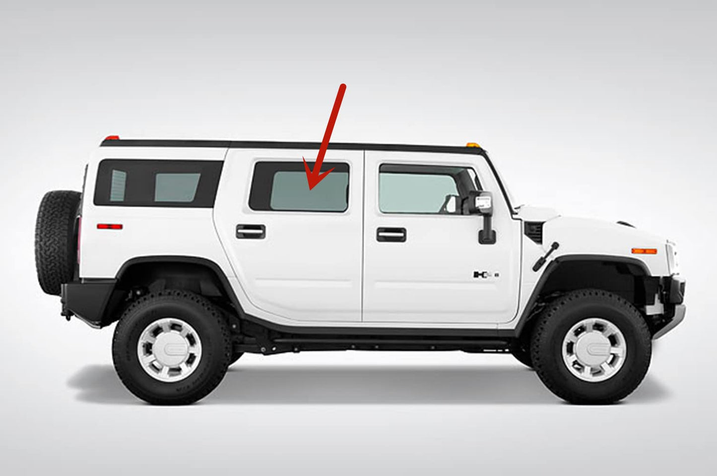 Passenger Right Side Rear Door Window Door Glass Compatible with Hummer H2 2003-2010 Models