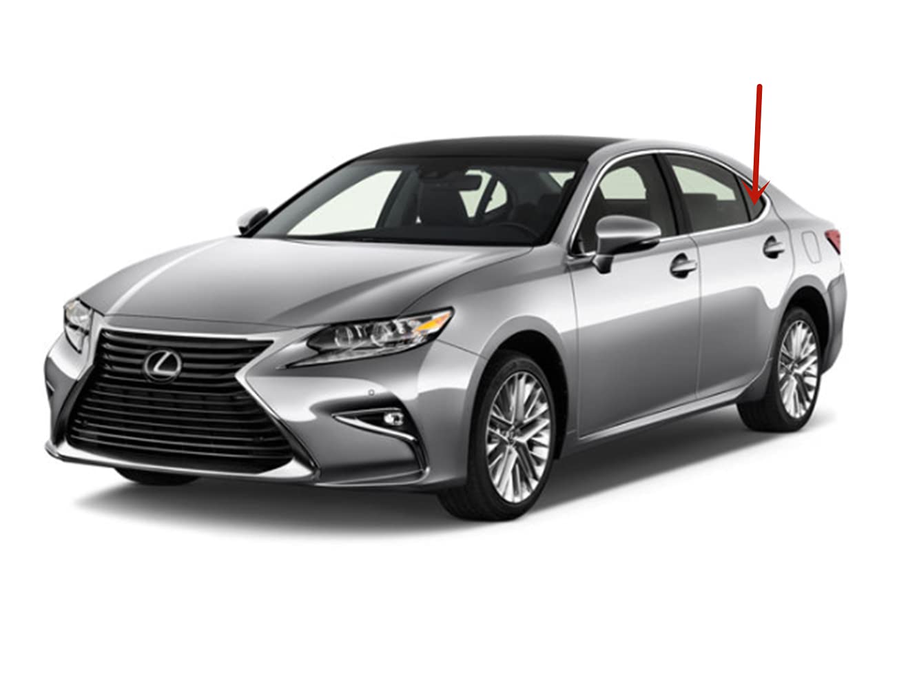 Driver Left Side Rear Vent Window Vent Glass Compatible with Lexus ES300h Hybrid / ES350 2013-2018 Models
