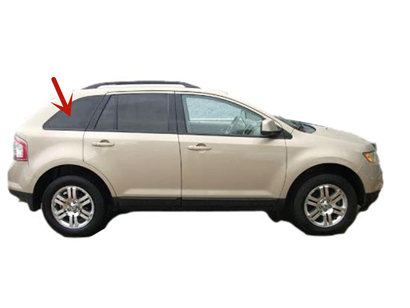 OE Black Frame Passenger Right Side Quarter Window Quarter Glass Compatible with Ford Edge 2007-2014 Models