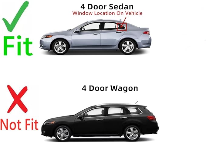 Driver Left Side Rear Vent Window Vent Glass Compatible with Acura TSX 4 Door Sedan 2009-2014 Models