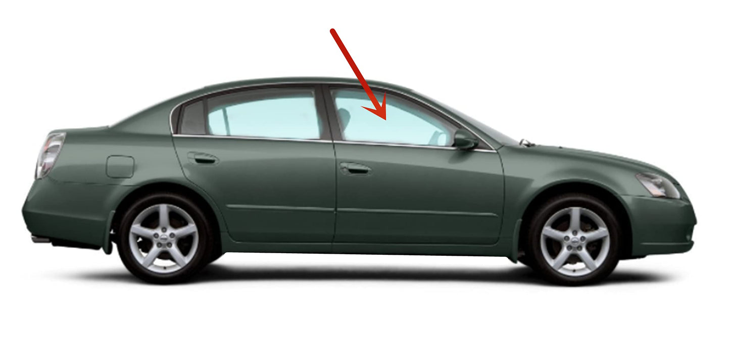 Passenger Right Side Front Door Window Door Glass Compatible with Nissan Altima 4 Door Sedan 2002-2006 Models