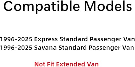 Tempered Passenger Right Side Rear Quarter Window Quarter Glass Compatible with Chevrolet Express/GMC Savana 1996-2025 Standard Van Only