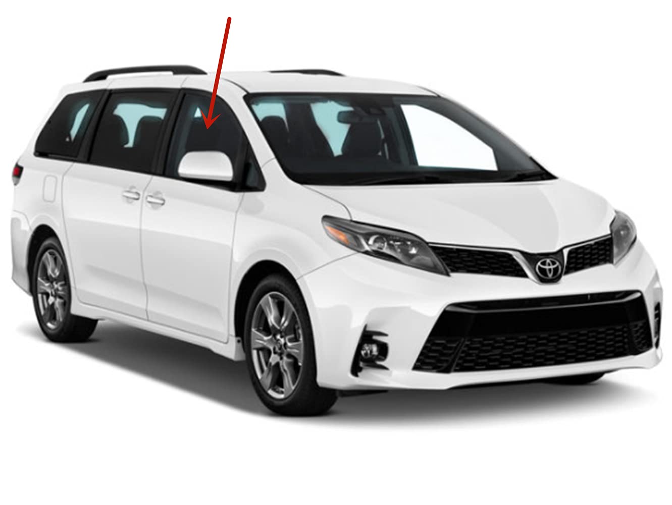 Passenger Right Side Front Door Window Door Glass Compatible with Toyota Sienna 2011-2020 Models