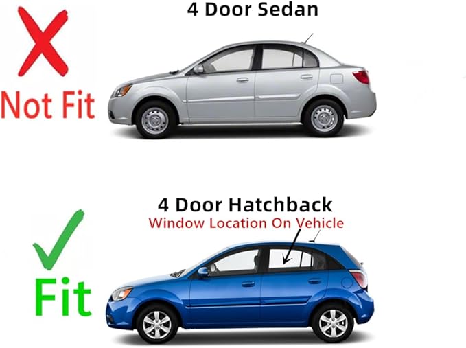 Driver Left Side Rear Door Window Door Glass Compatible with Kia Rio5 4 Door Hatchback 2006-2011 Models