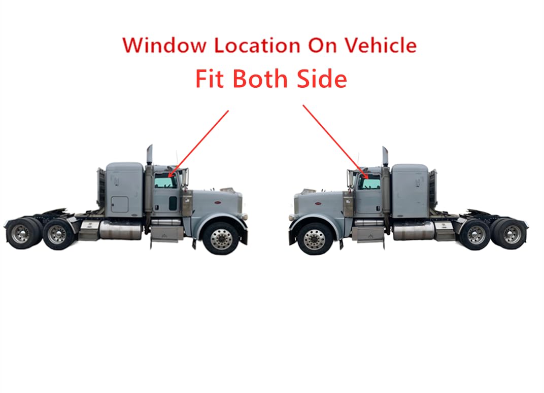 Tempered Front Door Window Glass Compatible with Peterbilt 330 340 348 357 365 367 378 379 384 385 386 388 389 2005-2020 Models