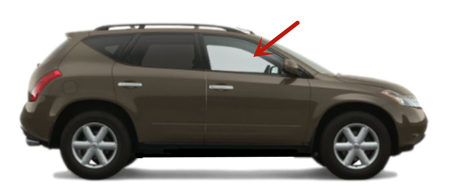 Passenger Right Side Front Door Window Door Glass Compatible with Nissan Murano 2003-2007 Models