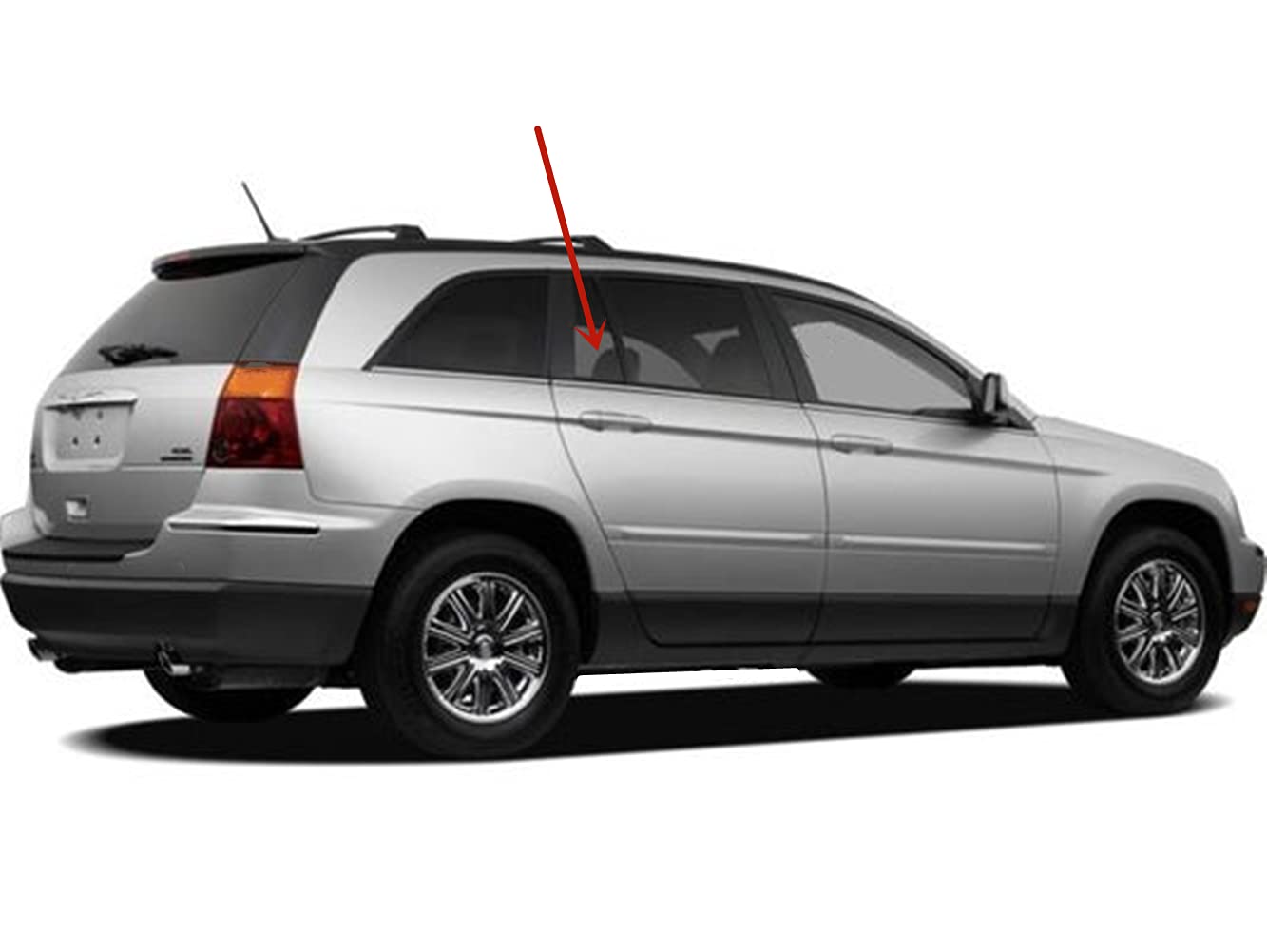 Passenger Right Side Rear Vent Window Vent Glass Compatible with Chrysler Pacifica 2004-2008 Models