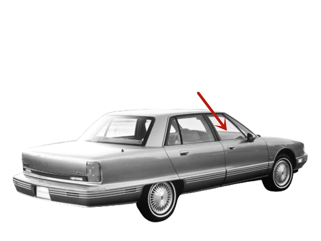 Passenger Right Side Front Door Window Door Glass Compatible with Oldsmobile 98 1991-1996/Buick Park Avenue 1991-1996/Pontiac Bonneville 1992-1999 Models