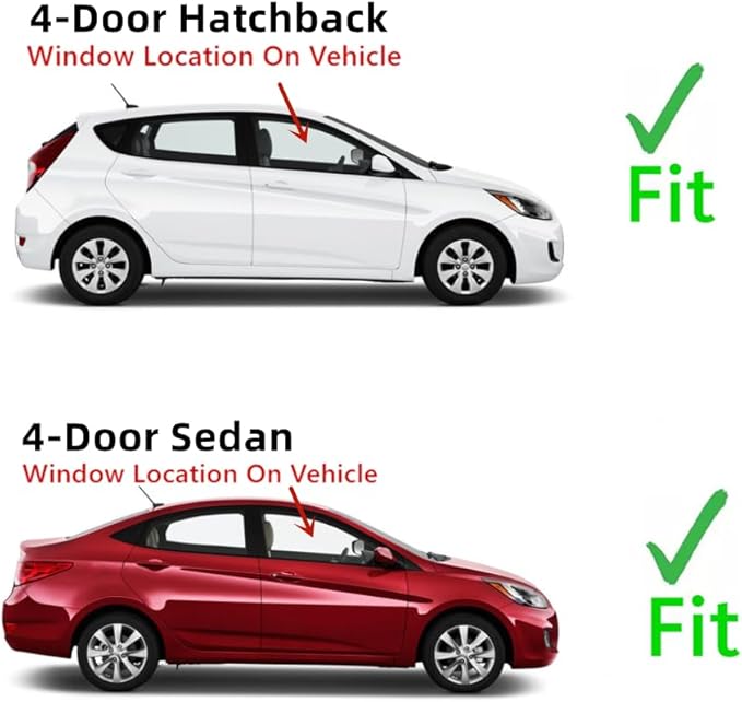 Passenger Right Side Front Door Window Door Glass Compatible with Hyundai Accent 2012-2017 Models