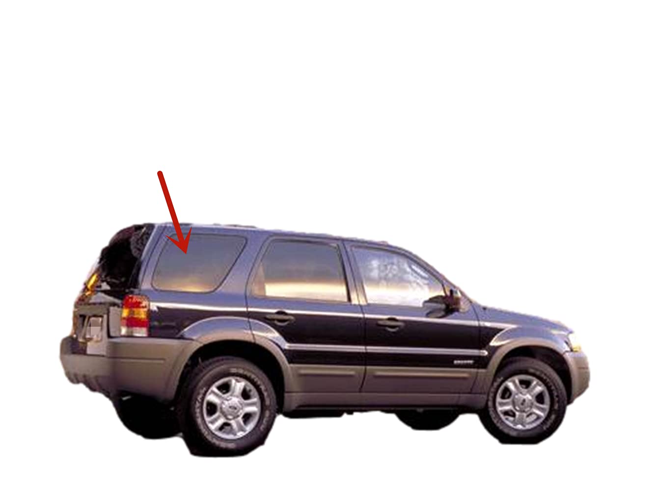 Passenger Right Side Quarter Window Quarter Glass Compatible with Ford Escape/Mercury Mariner 2001-2007 Models