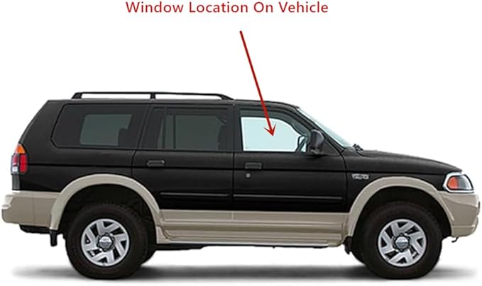 Passenger Right Side Front Door Window Door Glass Compatible with Mitsubishi Montero 2001-2006 Models