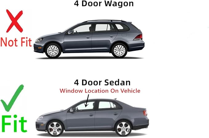 Driver Left Side Front Door Window Door Glass Compatible with Volkswagen Jetta 4 Door Sedan 2011-2018 Models