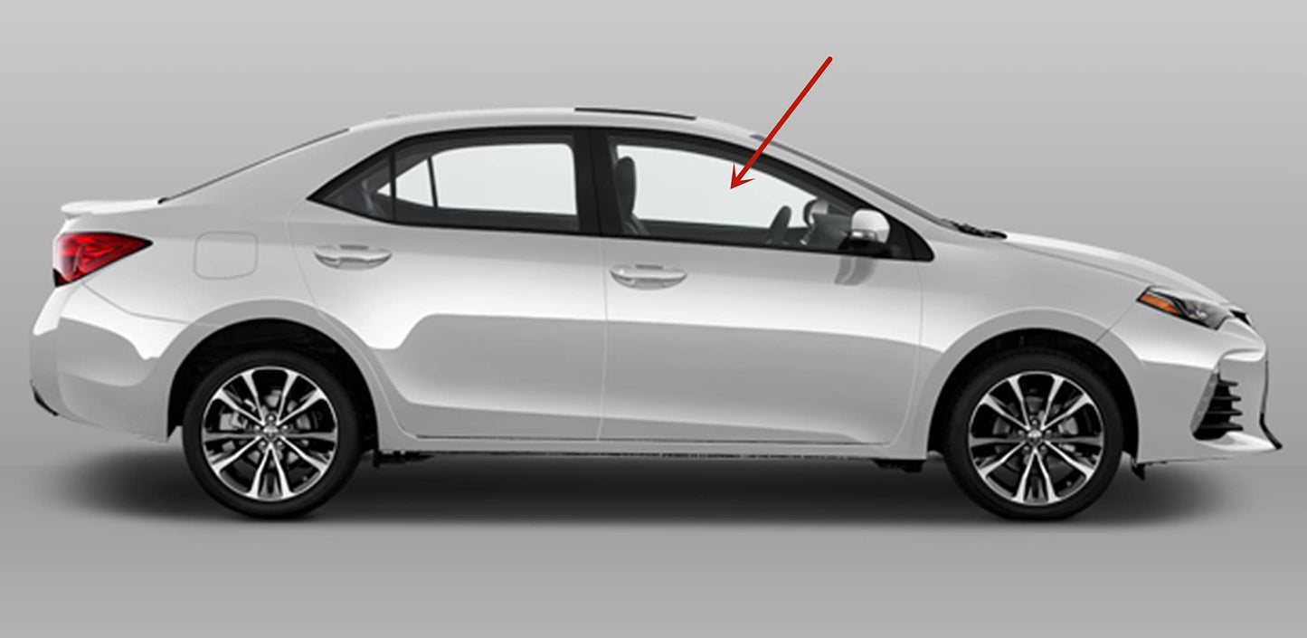 Passenger Right Side Front Door Window Door Glass Compatible with Toyota Corolla 4 Door Sedan 2014-2019 Models