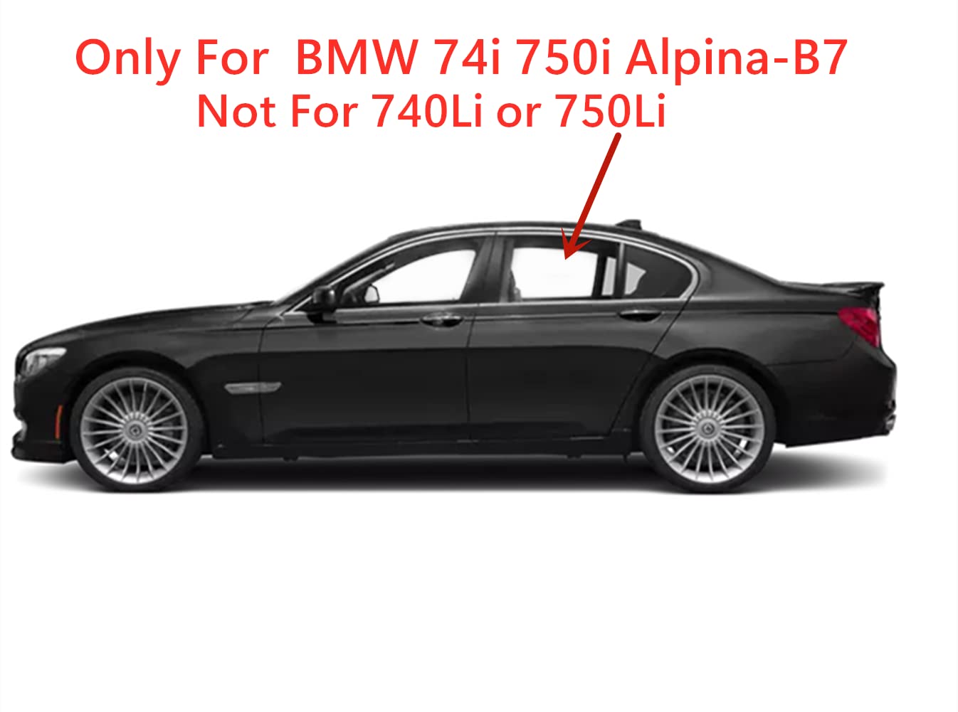 Tempered Driver Left Side Rear Door Window Door Glass Compatible with BMW 740i 750i Alpina B7 2009-2015 Models (Not For 740Li 750Li)
