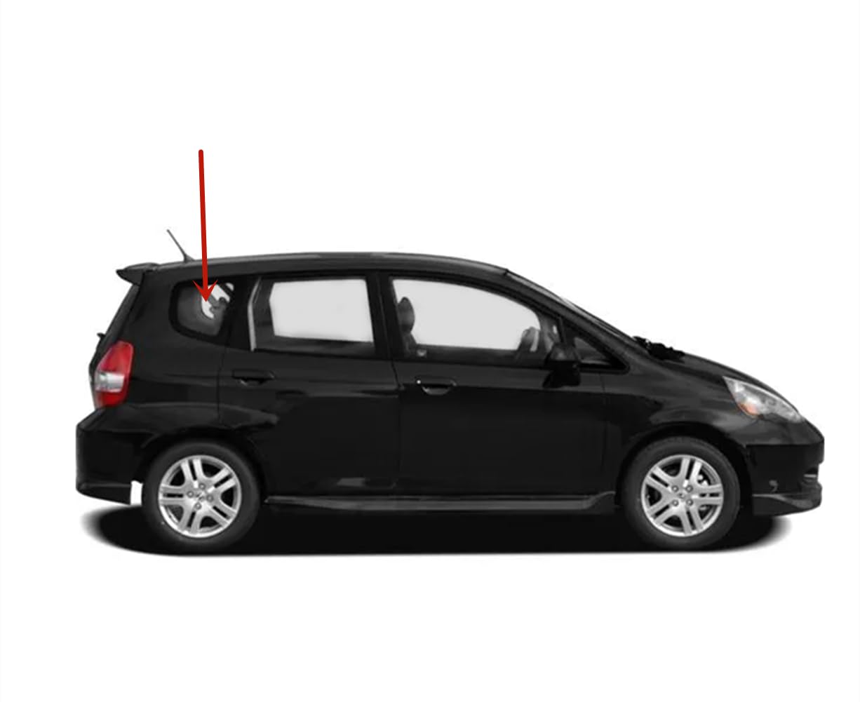 Passenger Right Side Rear Quarter Window Quarter Glass Compatible with Honda Fit 2006-2008 Models