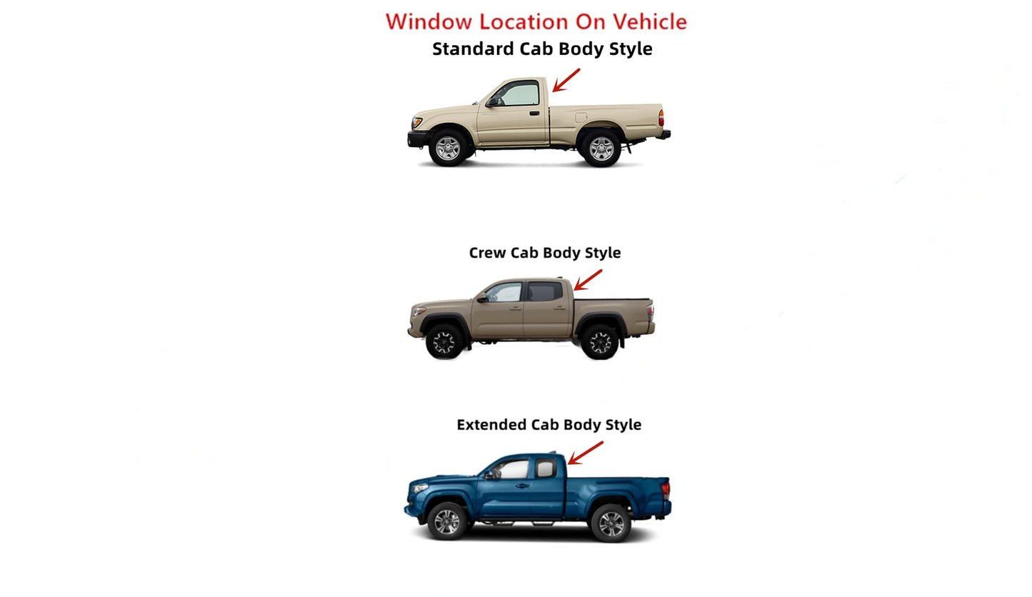 OEM Back Window Back Glass Manual Back Slider Compatible with Toyota Tacoma Pickup 2005-2023 Models