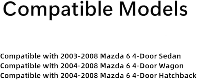 Driver Left Side Front Door Window Door Glass Compatible with Mazda 6 4 Door Sedan 2003-2008 Models