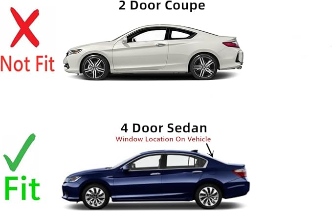 Back Window Glass Heated Compatible with Honda Accord 4 Door Sedan 2013-2017 Models