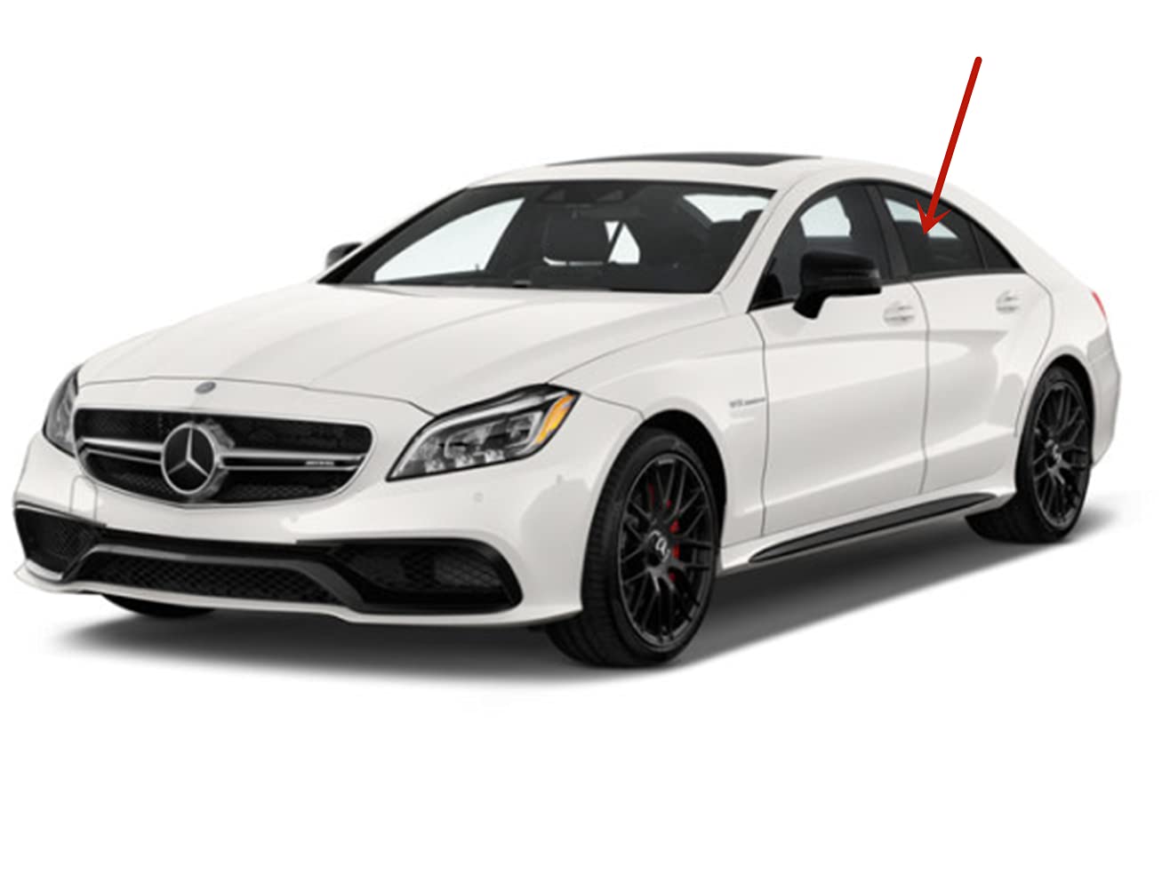 OEM Driver Left Side Rear Door Window Door Glass Compatible with Mercedes Benz CLS63AMG / CLS550 / CLS400 4 Door Coupe 2012-2018 Models