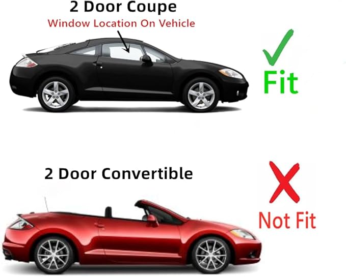 Passenger Right Side Door Window Door Glass Compatible with Mitsubishi Eclipse 2 Door Coupe 2006-2012 Models