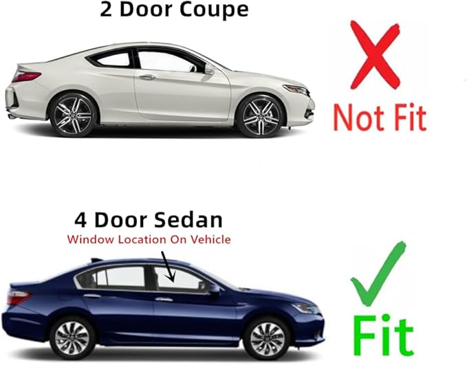 Passenger Right Side Front Door Window Door Glass Compatible with Honda Accord 4 Door Sedan 2013-2017 Models