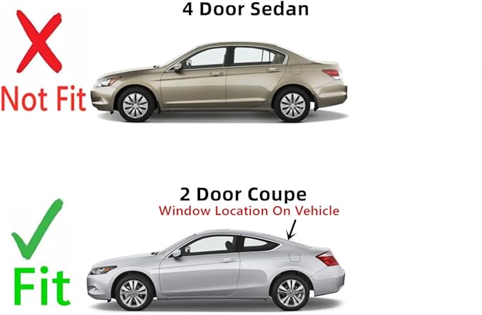 Heated Back Glass Back Window Compatible with Honda Accord 2 Door Coupe 2008-2012 Models