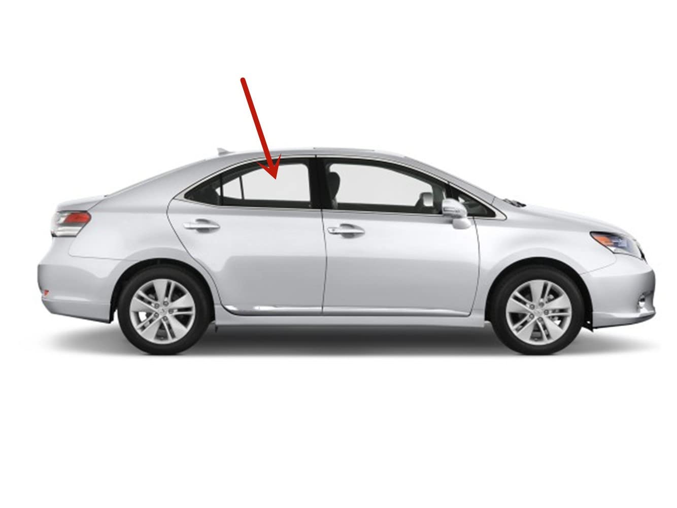 Tempered Passenger Right Side Rear Door Window Door Glass Compatible with Lexus HS250 2010-2012 Models