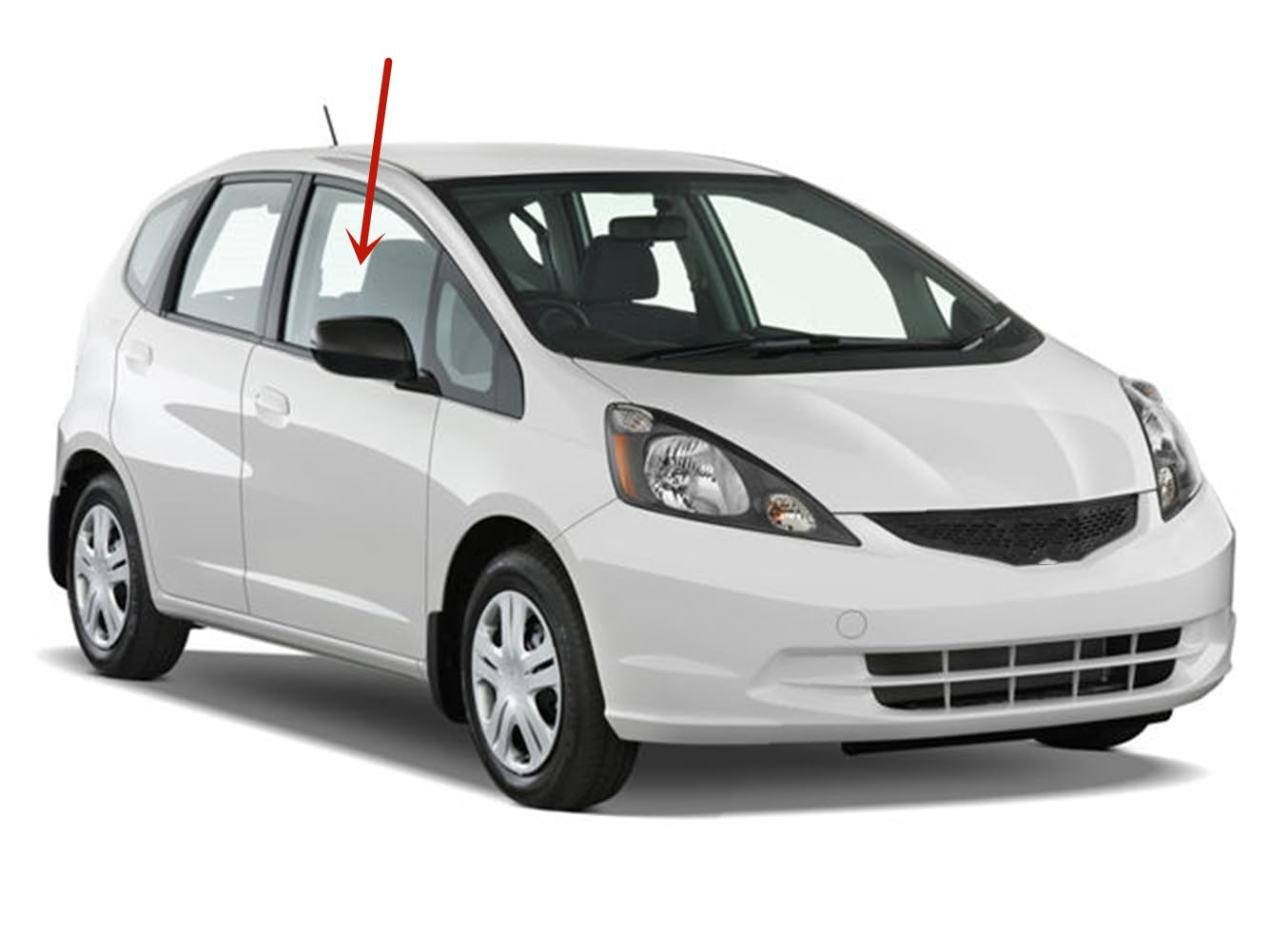 Passenger Right Side Front Door Window Door Glass Compatible with Honda Fit 2009-2014 Models