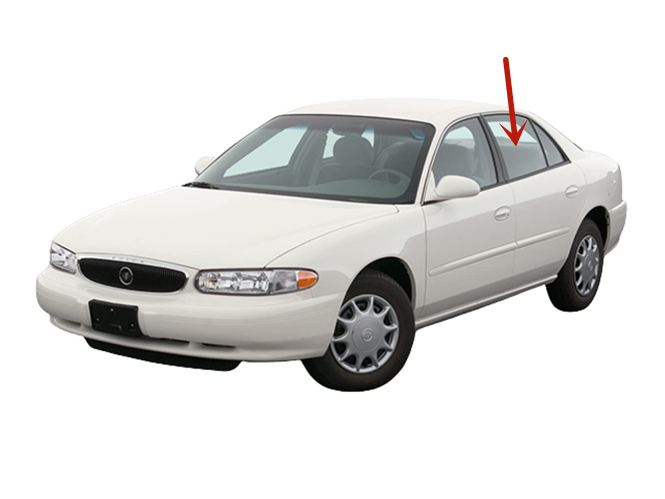 Driver Left Side Rear Door Window Door Glass Compatible with Buick Regal / Century 4 Door Sedan 1997-2005 Models