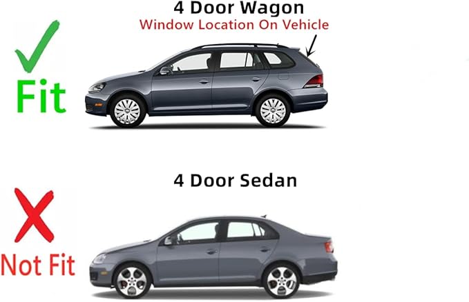 Heated Back Window Back Glass Compatible with Volkswagen Jetta 4 Door Station Wagon 2008-2014 Models