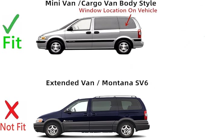 Driver Left Side Rear Quarter Window Quarter Glass Compatible with Chevrolet Venture 1998-2005/Pontiac Montana 1999-2005 Mini/Cargo Van Models