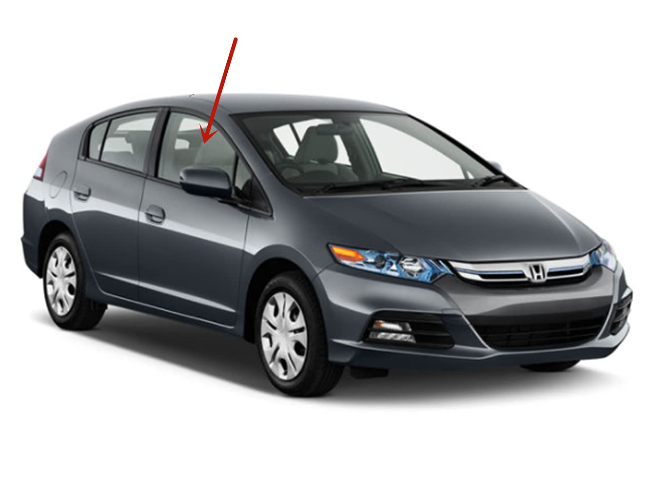 Passenger Right Side Front Door Window Door Glass Compatible with Honda Insight 4 Door Hatchback 2010-2014 Models