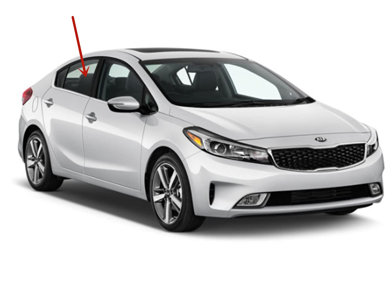 Passenger Right Side Rear Door Window Door Glass Compatible with Kia Forte 4 Door Sedan 2014-2018 Models