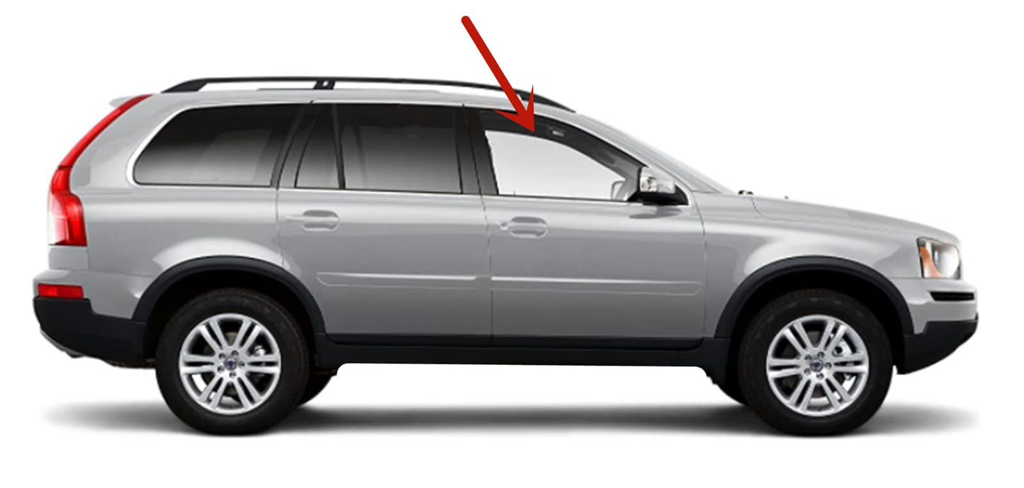 Tempered Passenger Right Side Front Door Window Door Glass Compatible with Volvo XC90 2003-2014 Models