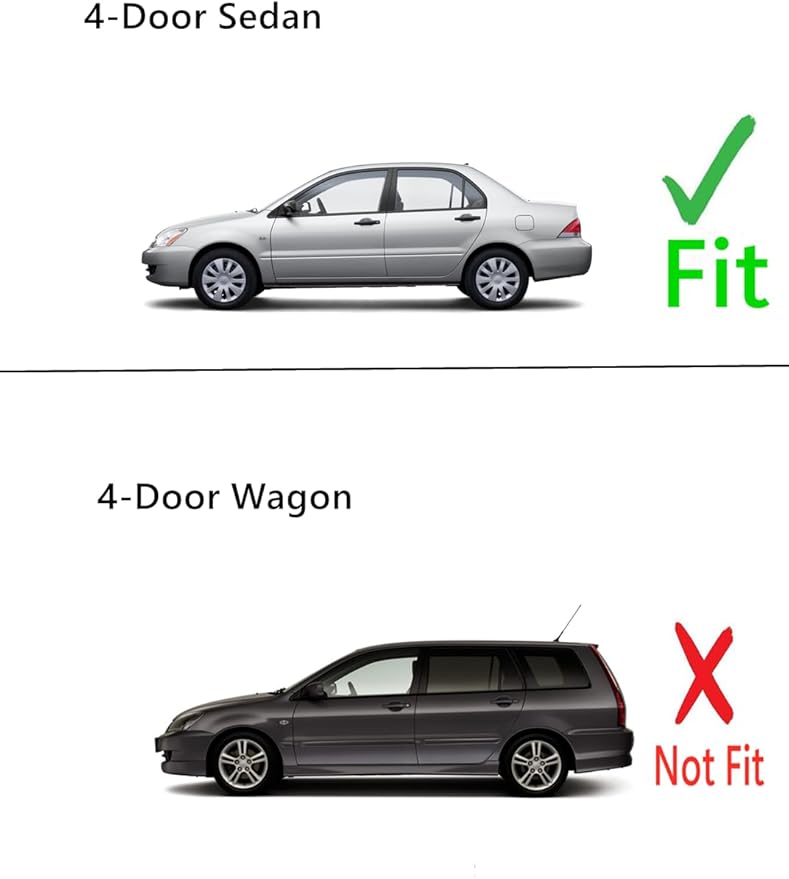 W/O Wiper Hole Style Heated Back Window Back Glass Compatible with Mitsubishi Lancer 4 Door Sedan 2002-2007 Models