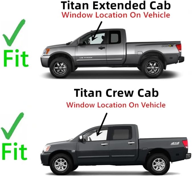 Driver Left Side Front Door Window Door Glass Compatible with Nissan Titan 2004-2015 Models