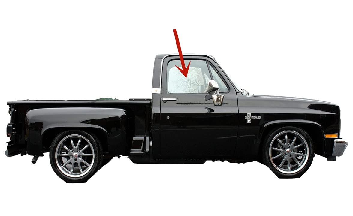 Passenger Right Side Front Door Window Door Glass Compatible with GMC Jimmy Suburban Topkick 1981-1991 / C-Series K-Series Pickup 1981-1986 / R-Series V-Series Pickup 1987-1991
