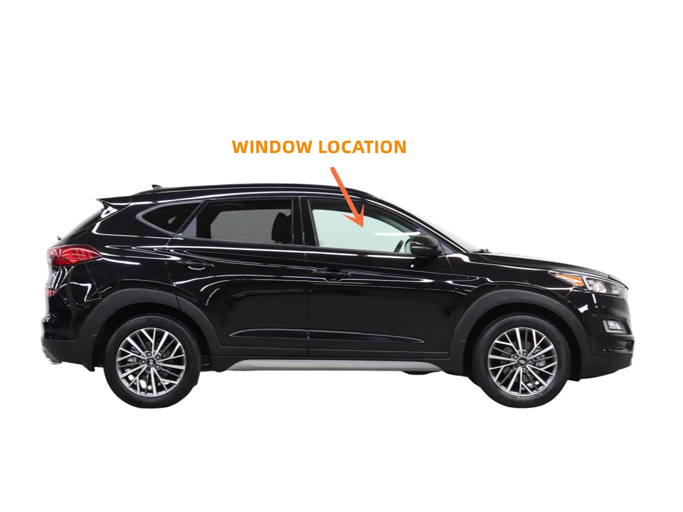 Passenger Right Side Front Door Window Door Glass Compatible with Hyundai Tucson 2016-2021 Models