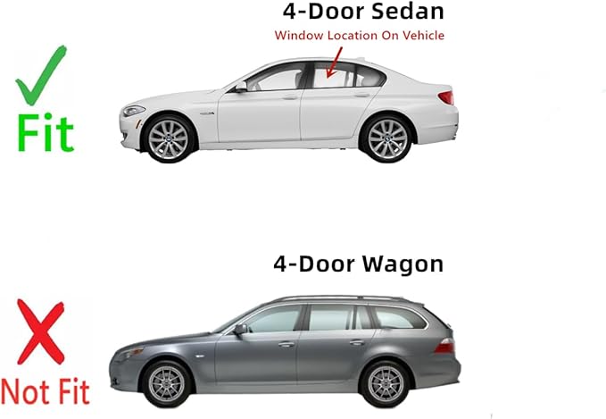 Driver Left Side Rear Door Window Door Glass Compatible with BMW BMW 528i / 535d / 535i / 550i / M5 4 Door Sedan 2011-2016 Models