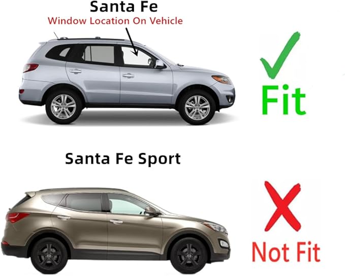 Passenger Right Side Front Door Window Door Glass Compatible with Hyundai Santa Fe 2007-2012 Models