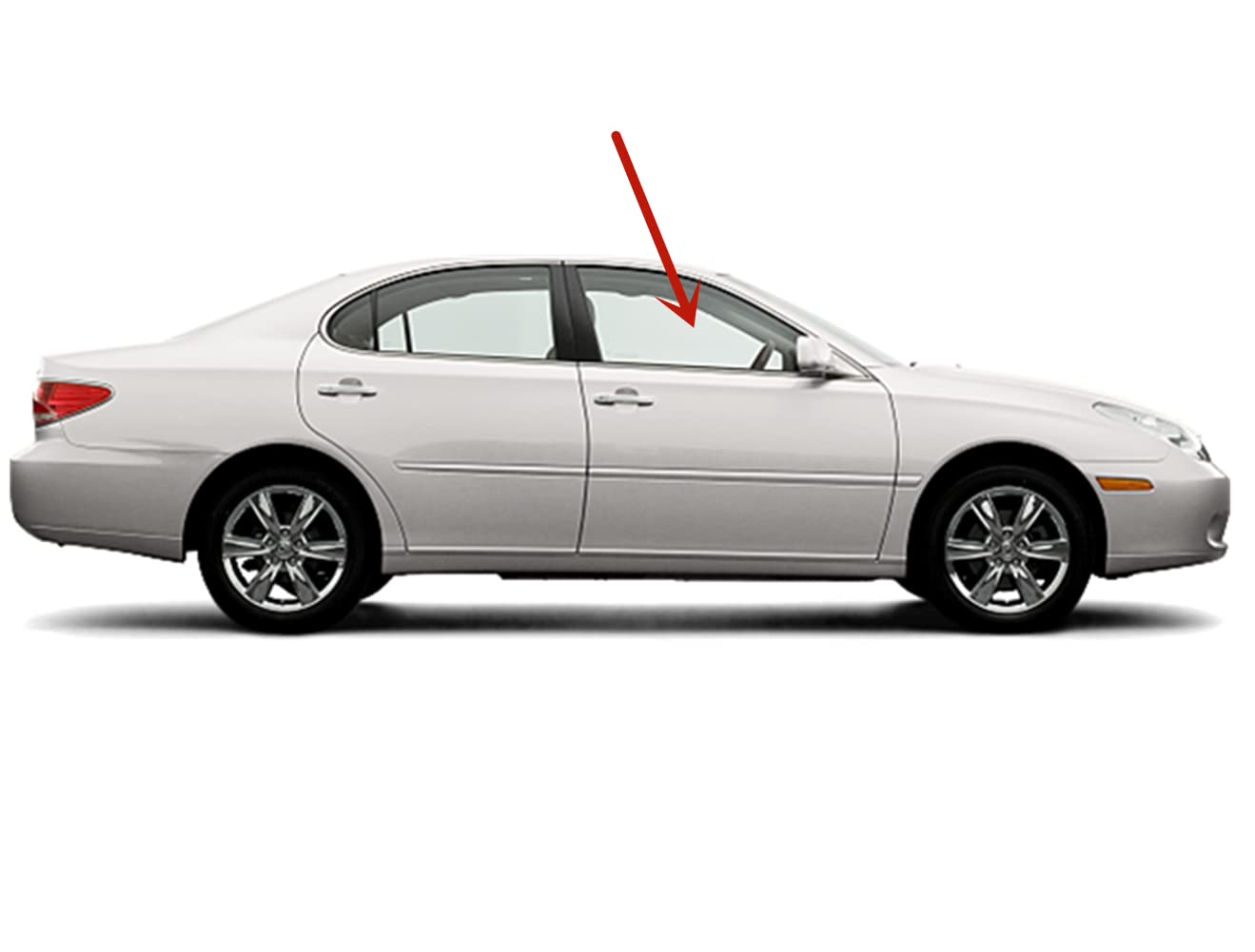 Tempered Passenger Right Side Front Door Window Door Glass Compatible with Lexus ES300 ES330 2002-2006 Models