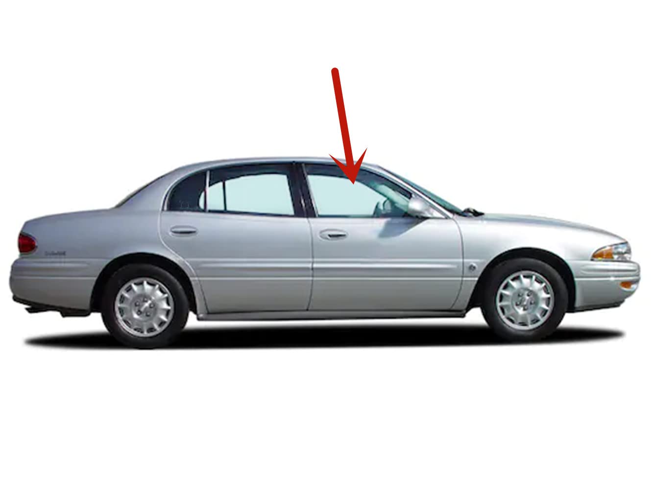 Tempered Passenger Right Side Front Door Window Door Glass Compatible with Buick LeSabre 2000-2005 Models
