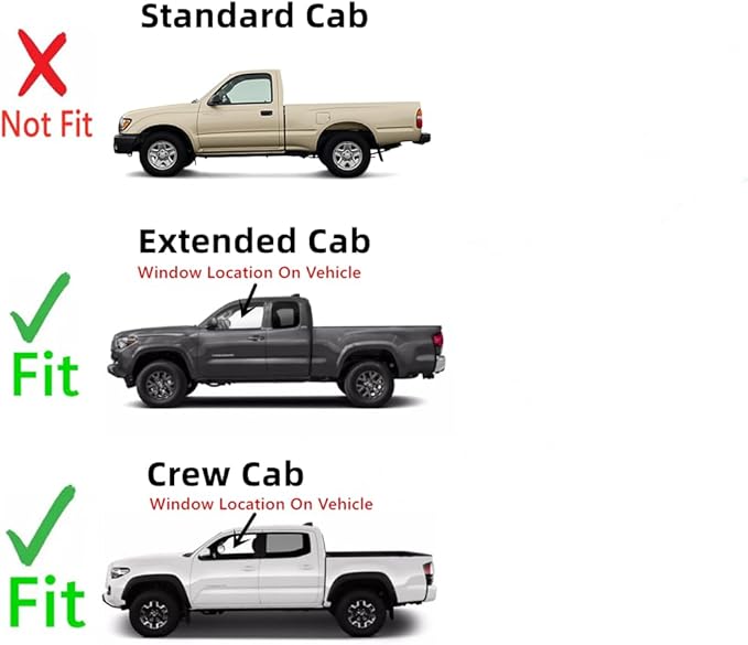 Driver Left Side Front Door Window Door Glass Compatible with Toyota Tacoma Pickup Extended Cab / Crew Cab 2005-2015 Models