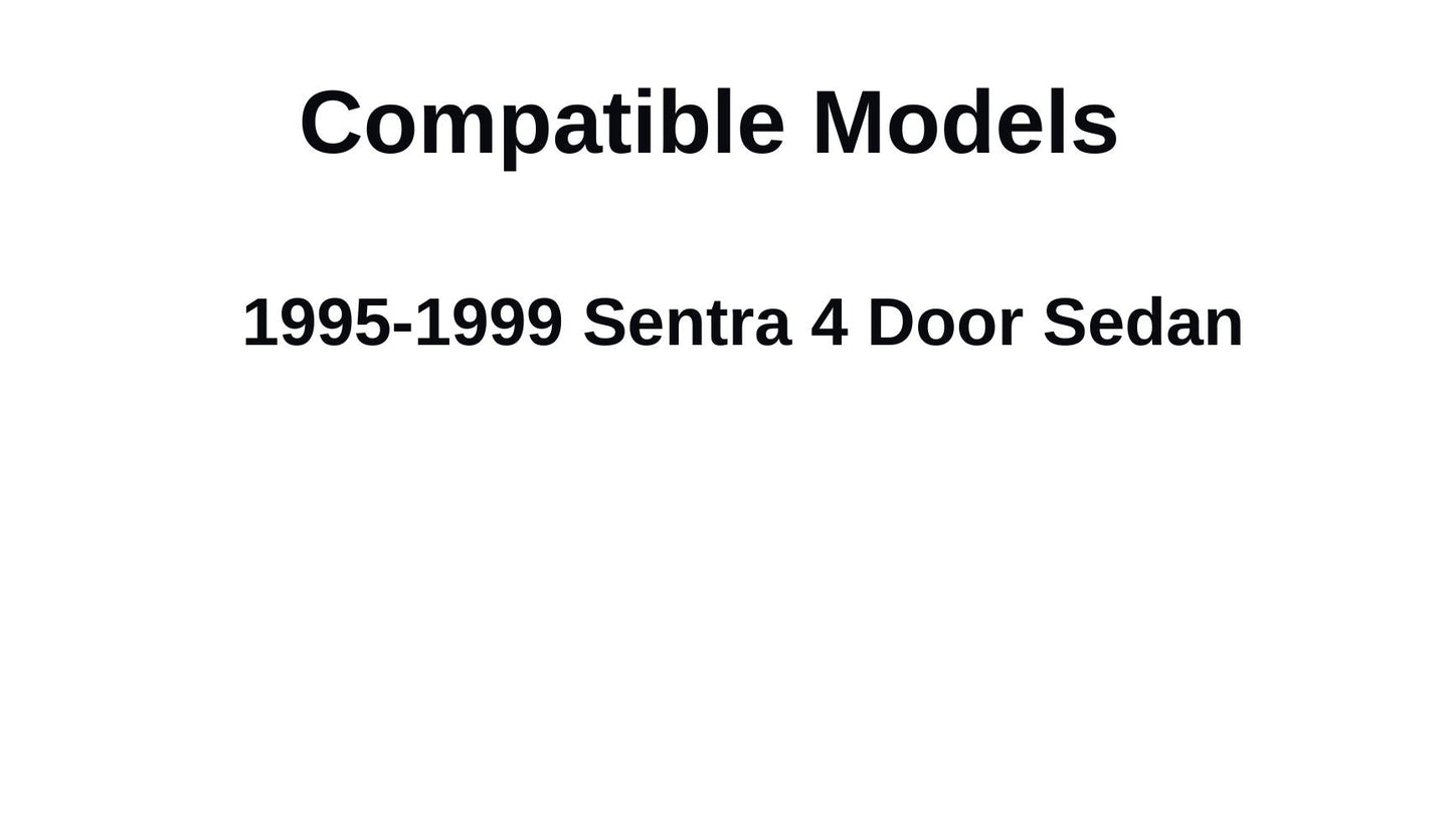 Passenger Right Side Front Door Window Door Glass Compatible with Nissan Sentra 4 Door Sedan 1995-1999 Models